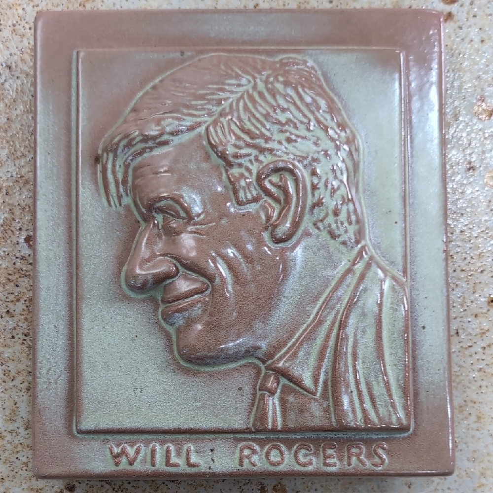 Frankoma Tan and Green Ceramic Plaque